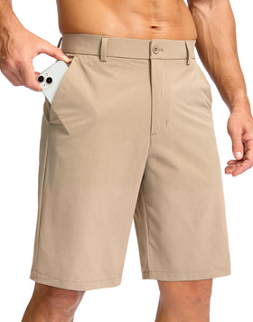 Soothfeel men's casual golf shorts 7-inch front view with breathable stretch fabric.