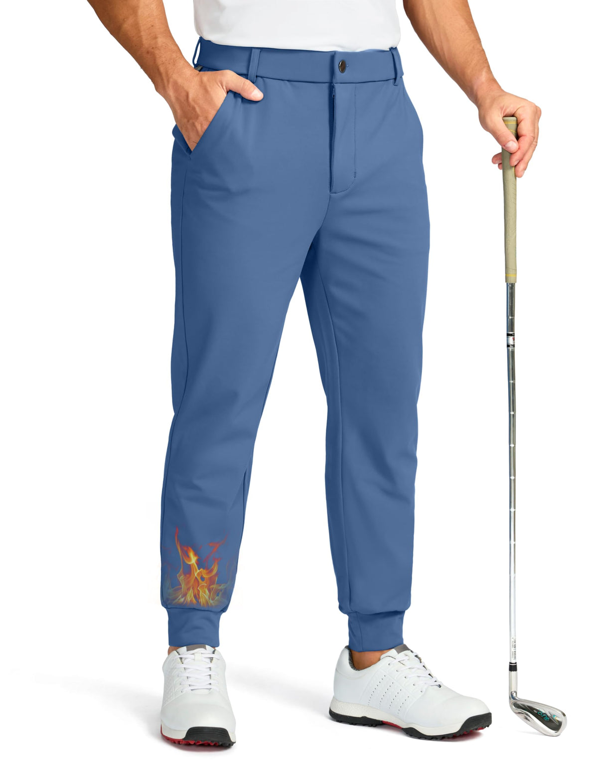 Soothfeel men's fleece-lined golf joggers with front pockets offering secure storage.
