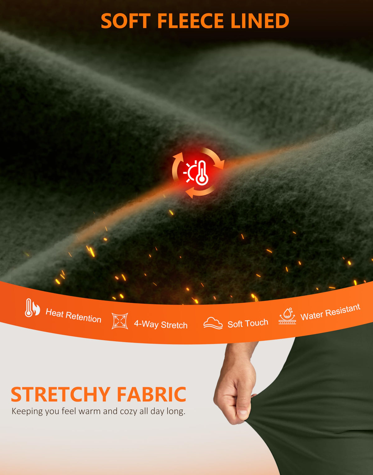 Soothfeel men's fleece-lined golf joggers back view highlighting clean lines and mobility.