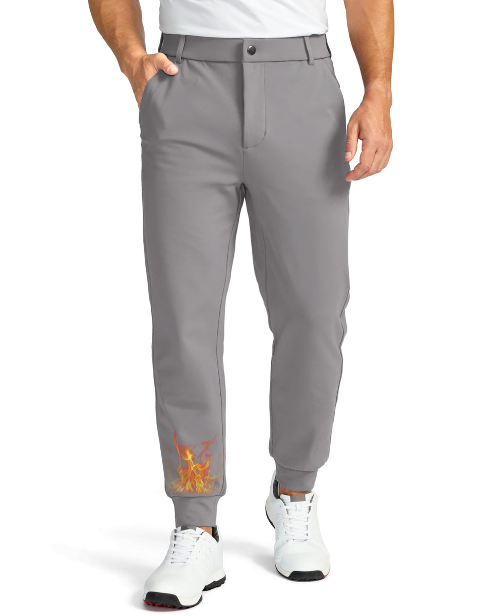 Soothfeel men's fleece-lined golf joggers with pockets for warm, flexible wear.