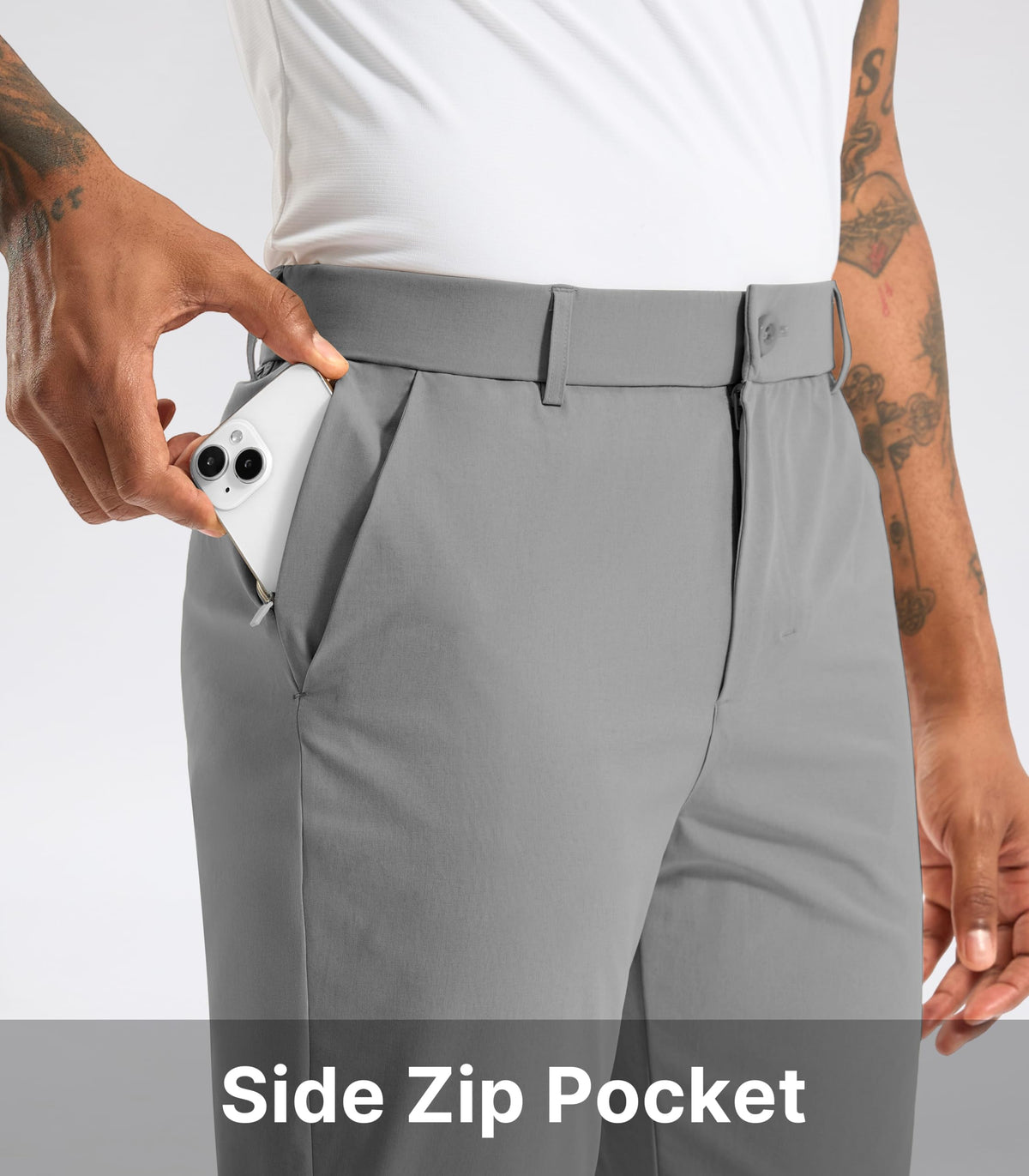 Soothfeel men's golf pants display classic fit with 3D-cut for versatile style.