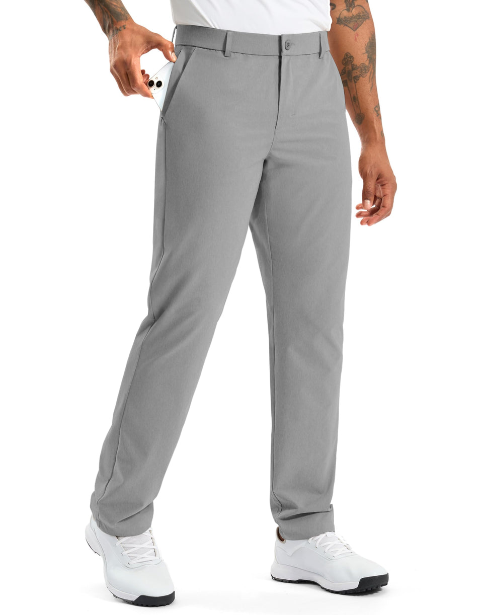 Soothfeel men's golf pants show a lightweight quick-dry fabric for hot days.