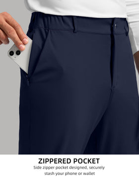 Soothfeel men's golf pants stretch fabric enabling unrestricted movement.