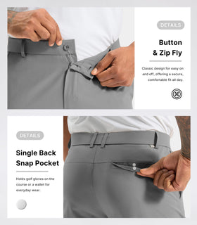 Soothfeel men's golf pants demonstrate water-resistant and wrinkle-resistant performance.