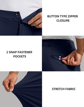 Soothfeel men's golf pants with zipped pocket for secure valuables.