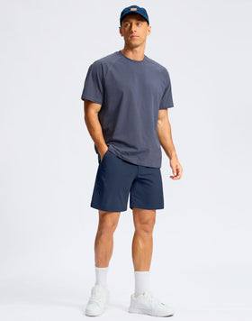 Soothfeel men's golf shorts 11-inch back-pocket view featuring secure storage for tees.