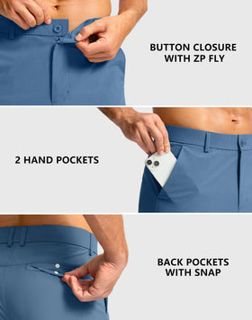 Soothfeel men's golf shorts 11-inch back view featuring a secure pocket and streamlined style