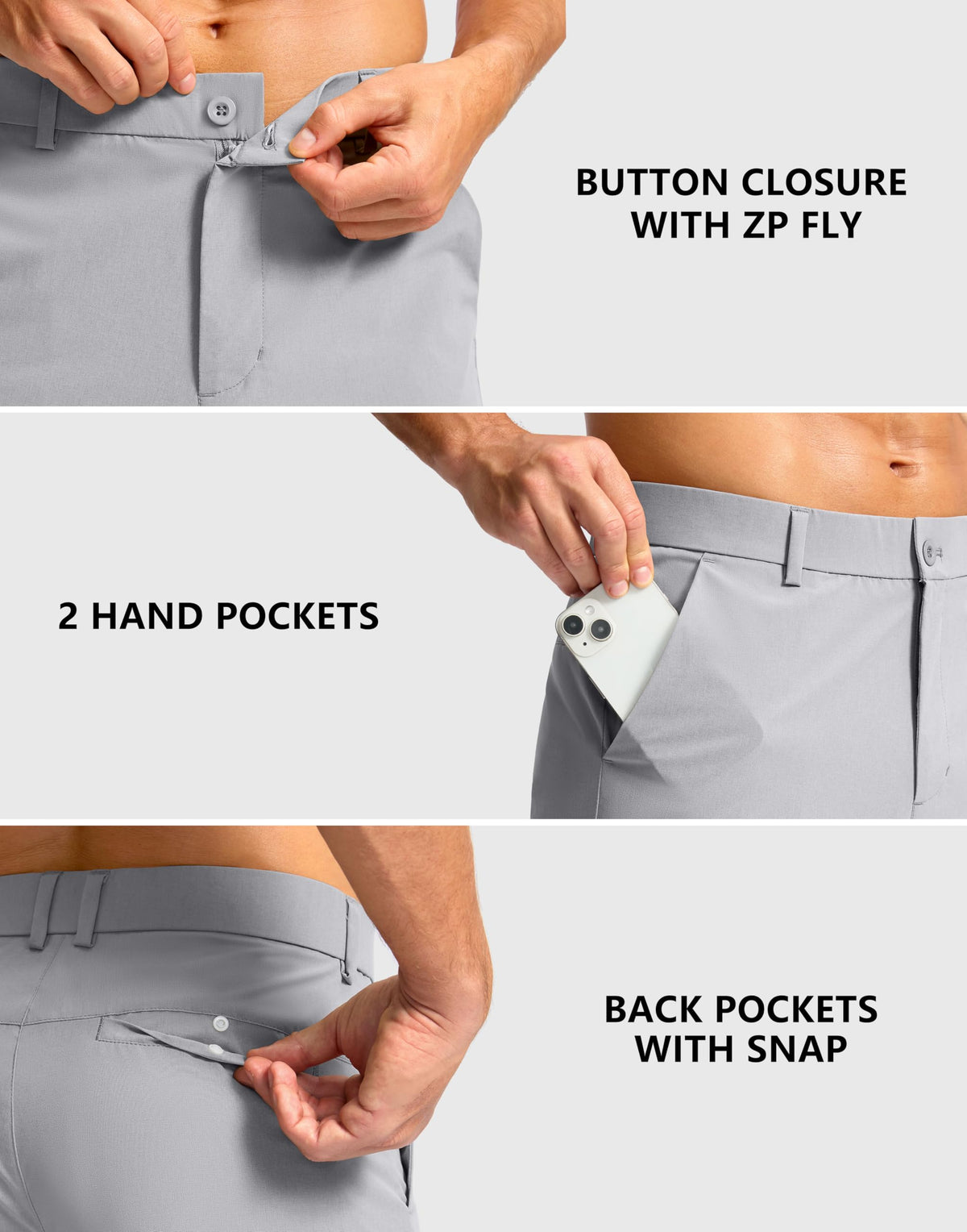 Soothfeel men's golf shorts 11-inch inseam offering relaxed fit for outdoor wear.