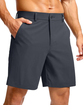 Soothfeel men's golf shorts front view with flat front for versatile everyday wear.