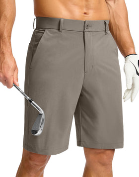 Soothfeel men's golf shorts 7-inch front view shows flat front for easy movement