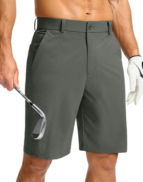 Soothfeel men's golf shorts 7-inch front view, lightweight and flexible for golf.