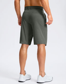 Soothfeel men's golf shorts 9in side view demonstrate extended coverage and freedom of movement