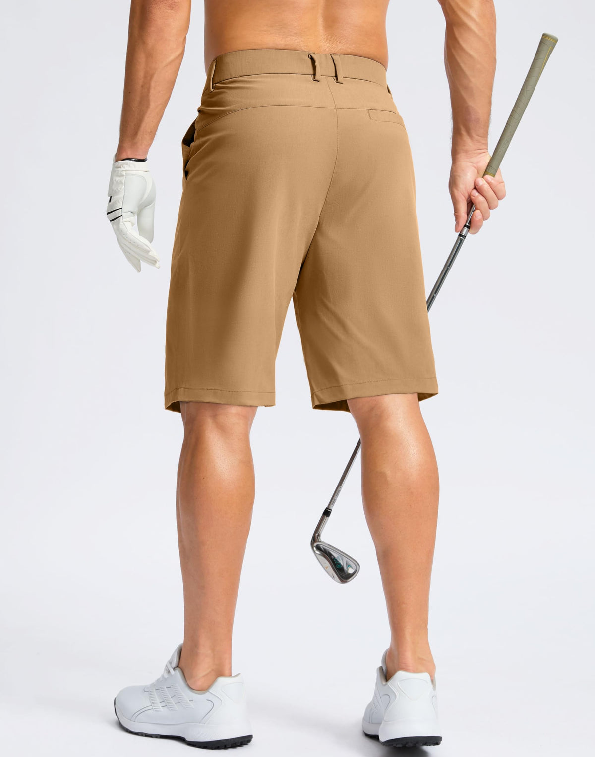 Soothfeel men's golf shorts side view, 9-inch inseam, versatile for golf and daily wear
