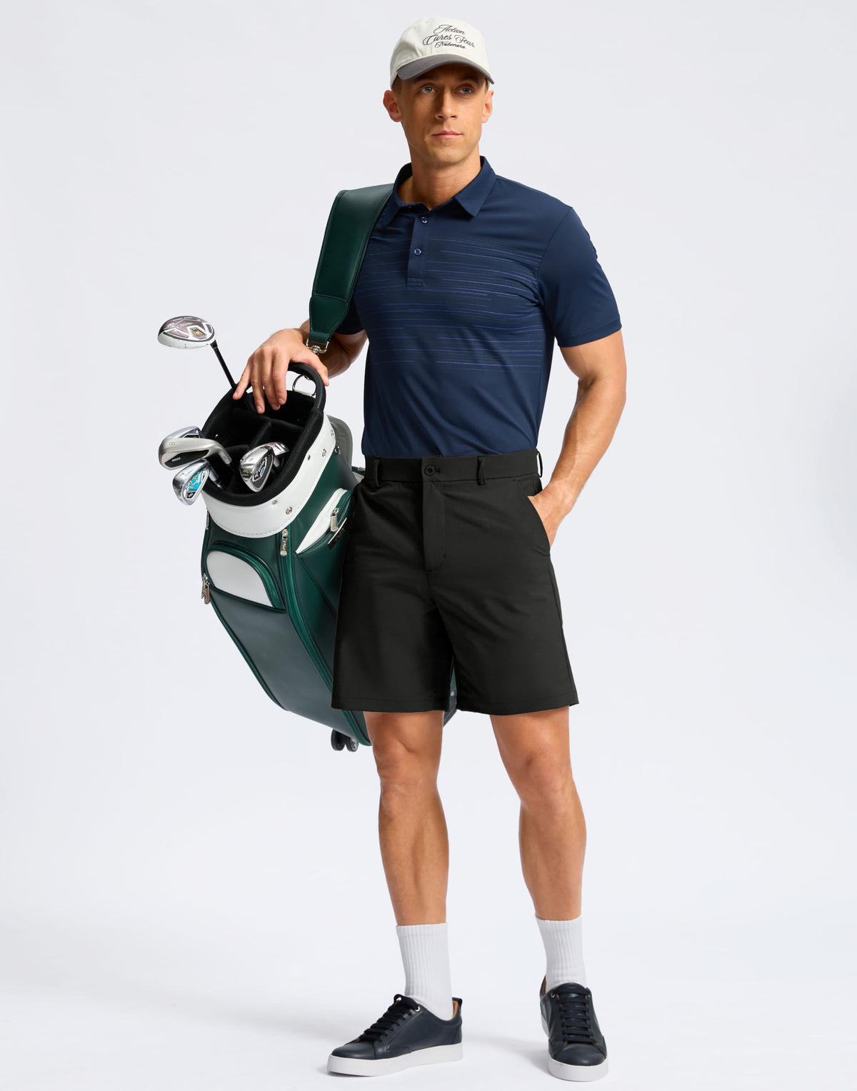 Soothfeel men's golf shorts back pocket: secure storage for valuables on the go.