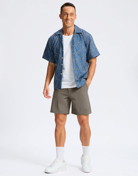 Soothfeel men's golf shorts expandable waistband stone grey, flexible fit for all-day wear