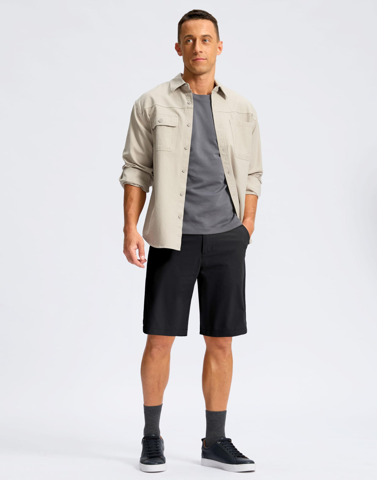 Soothfeel men's golf shorts expandable waistband area for comfortable fit.