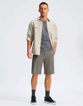 Soothfeel men's golf shorts expandable waistband supports active movement and comfort.