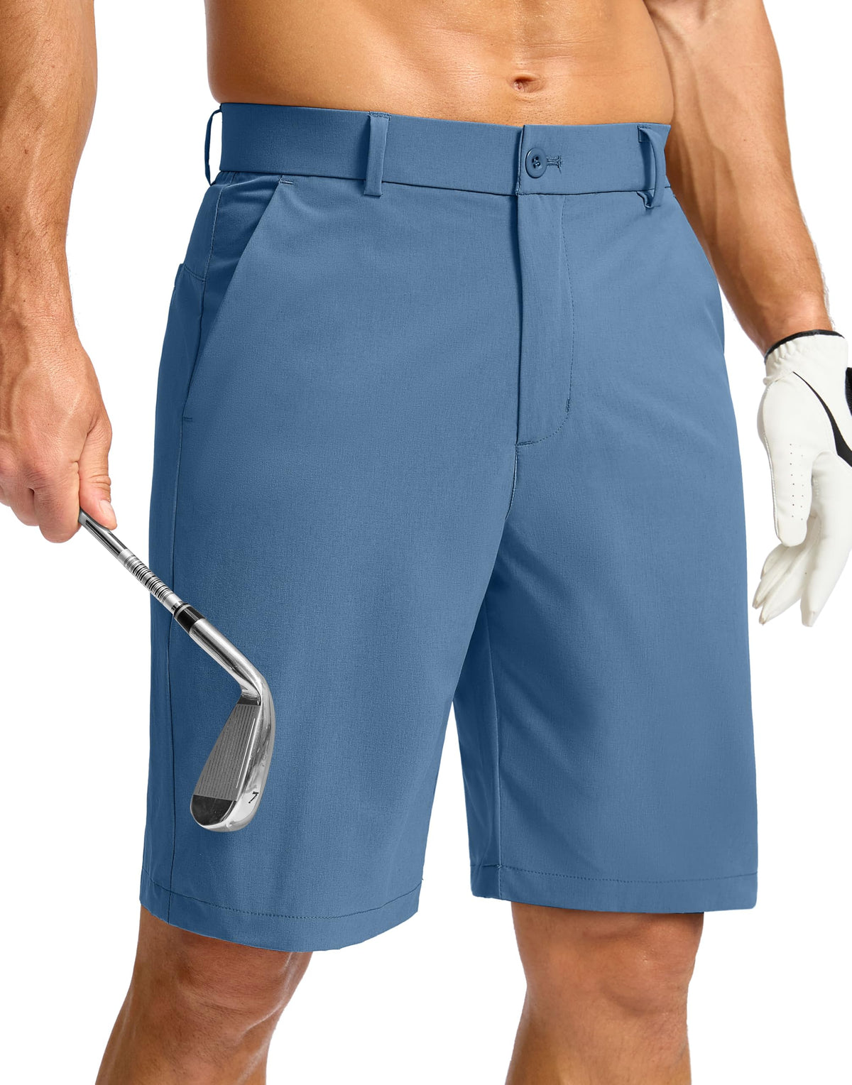 Soothfeel men's golf shorts with a flat front for a clean, versatile look on course to casual wear.