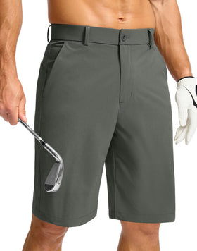 Soothfeel men's golf shorts, front view; lightweight fabric supports unrestricted movement on the course.