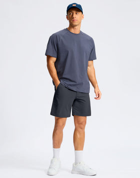 Soothfeel men's golf shorts iron grey waistband close-up showing expandable fit.