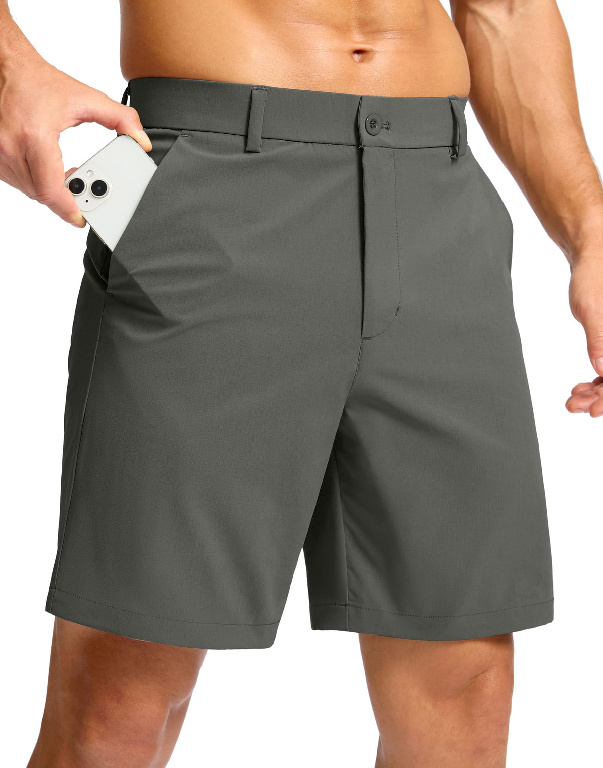 Soothfeel men's golf shorts showing lightweight stretch for unrestricted movement on the course.