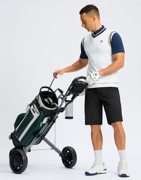 Soothfeel men's golf shorts quick-dry black ideal for active days.