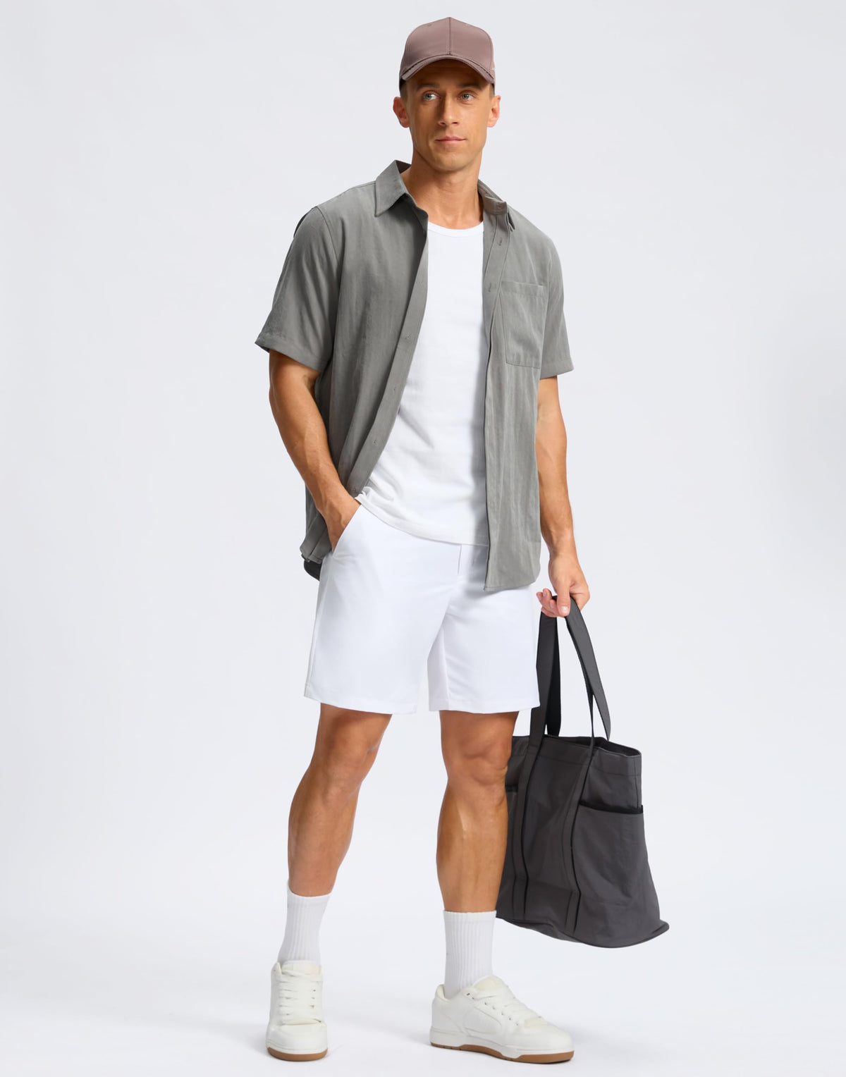 Soothfeel mens golf shorts lightweight texture highlights breathable wear.