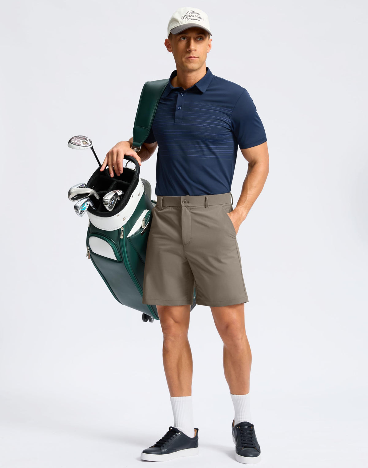 Soothfeel men's stone-grey shorts in lightweight fabric for all-day wear.