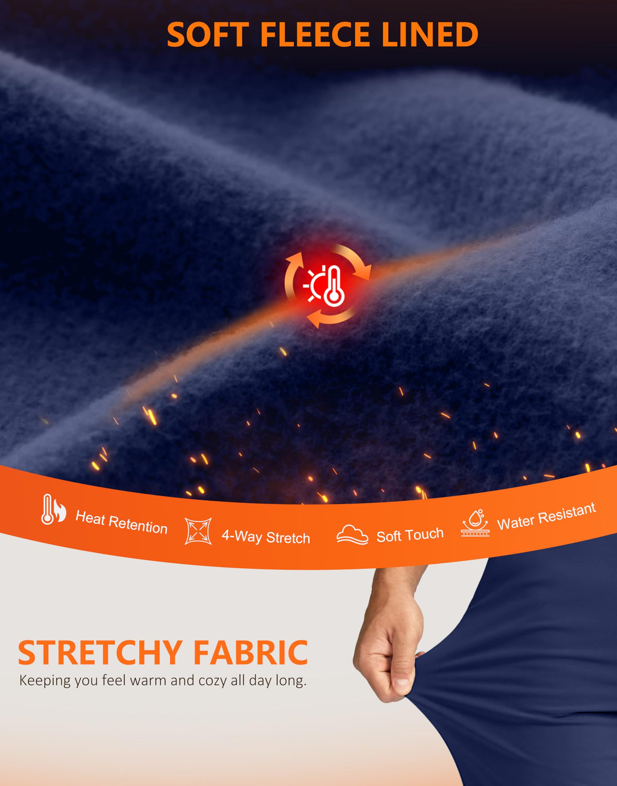 Soothfeel navy golf pants with elastic waistband for flexible comfort