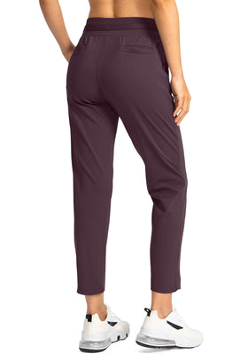 Soothfeel split-hem design pants in wine XS for style.
