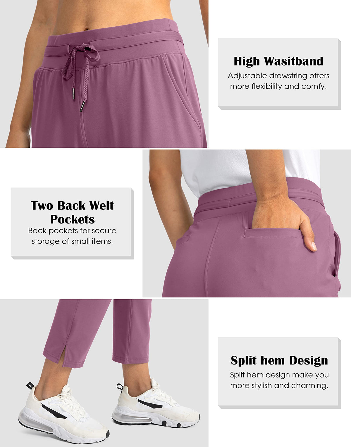 Soothfeel dark pink travel pants suitable for stylish everyday wear