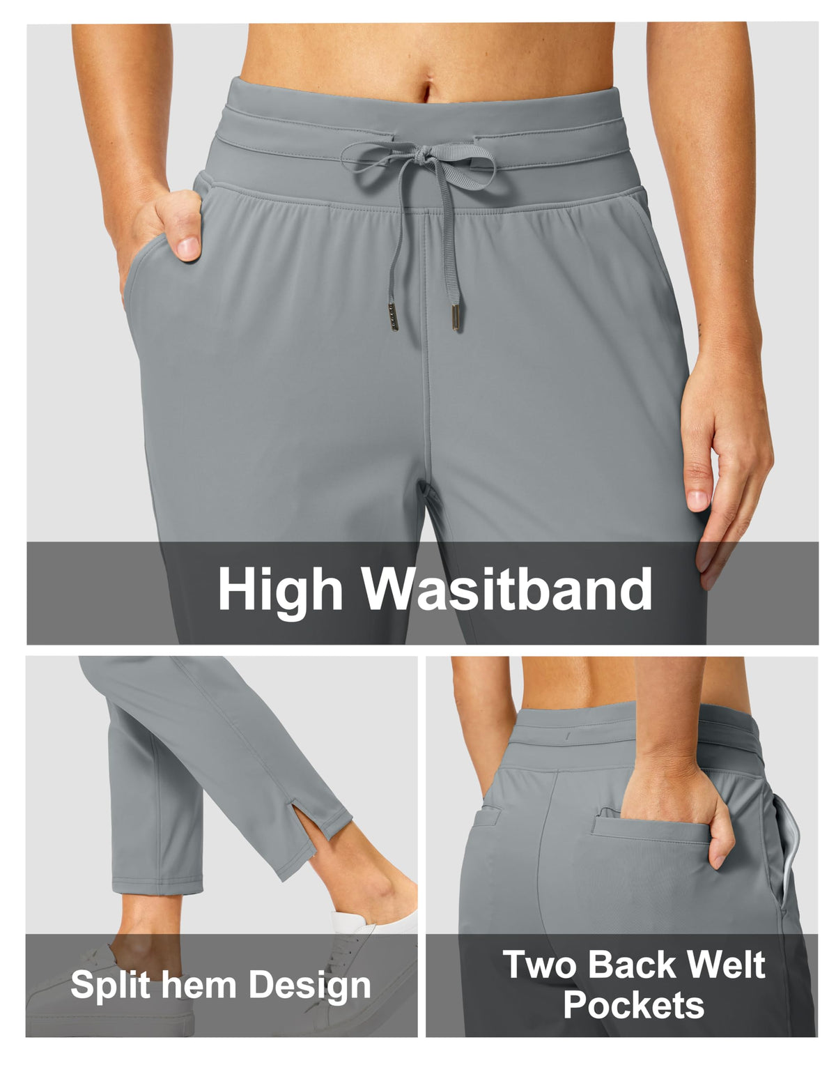 Adjustable waistband provides comfort and a flat profile when tucked.