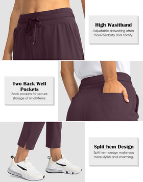 Soothfeel travel-ready pants in wine, versatile office-to-play look
