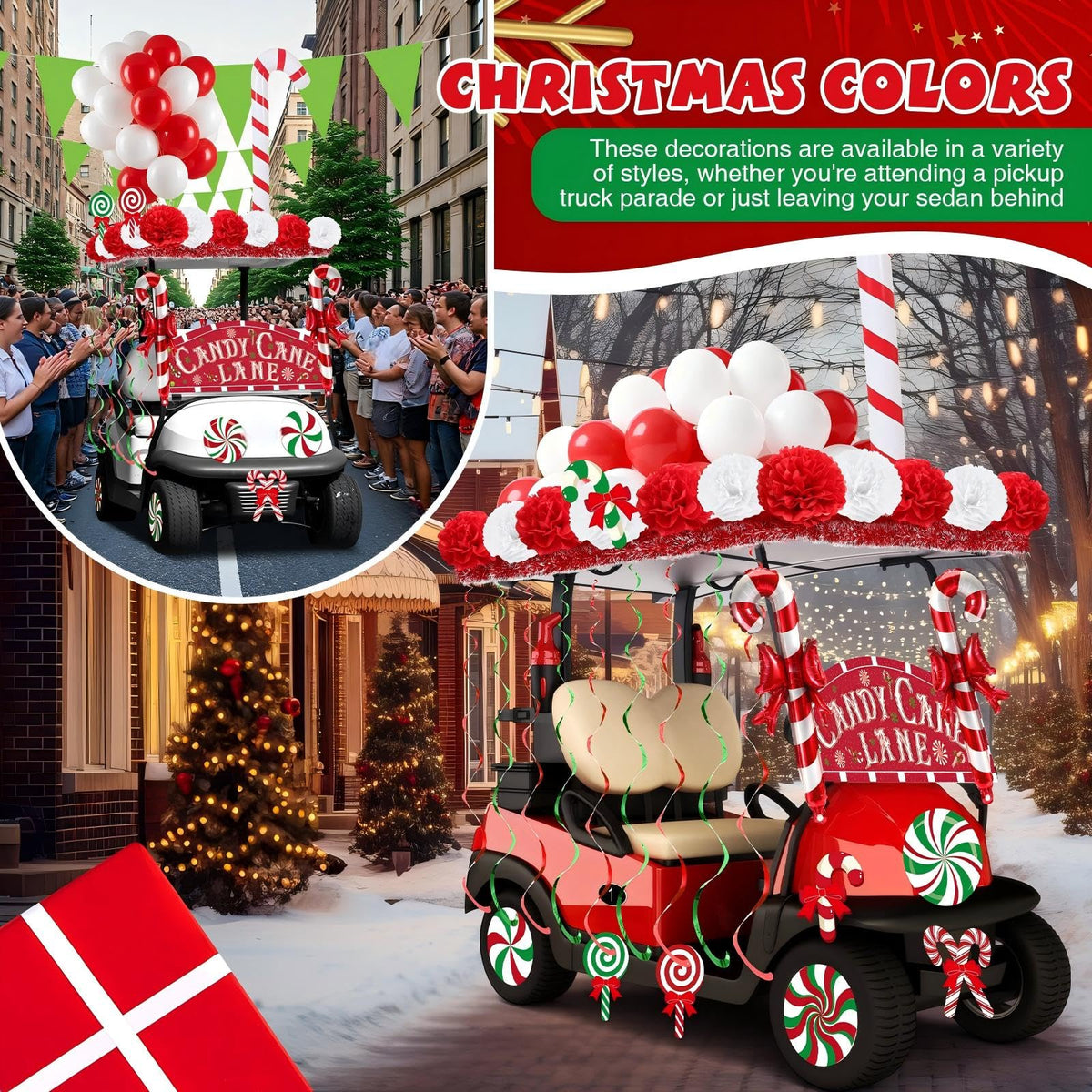 Soulchen Christmas candy-shaped PVC decorations enhance seasonal charm on the cart