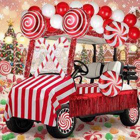 Soulchen Christmas golf cart candy canes balloons brighten parades