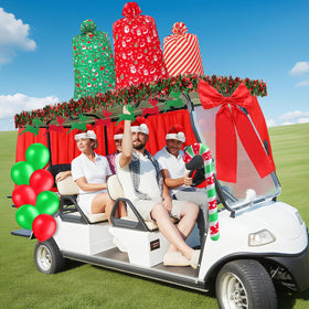 Soulchen glitter-elk-banner adds sparkle and playful charm to your festive golf cart setup.
