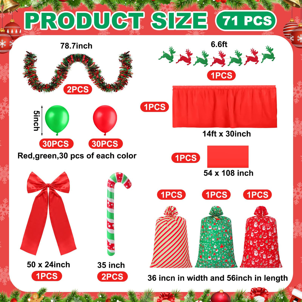 Soulchen Christmas golf cart red-tablecloth provides a clean, cohesive display for photos and crowds.