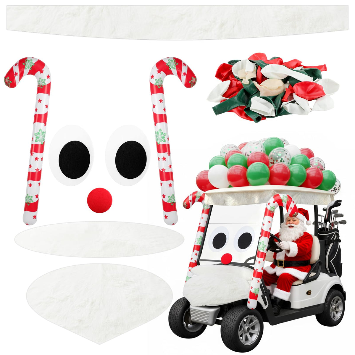 Soulchen double-sided tape ensures quick, tool-free mounting on a standard golf cart.