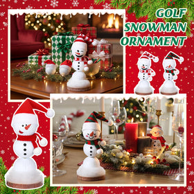 Soulchen golf snowman ornament kit pinewood base for sturdy display.