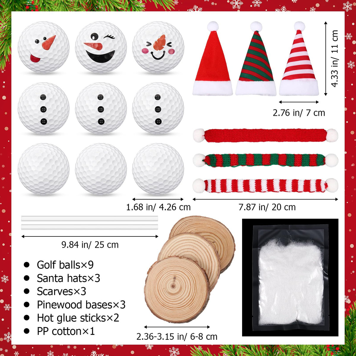 Soulchen golf snowman ornament kit Santa hats add colorful seasonal charm.