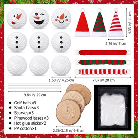 Soulchen golf snowman ornament kit Santa hats add colorful seasonal charm.