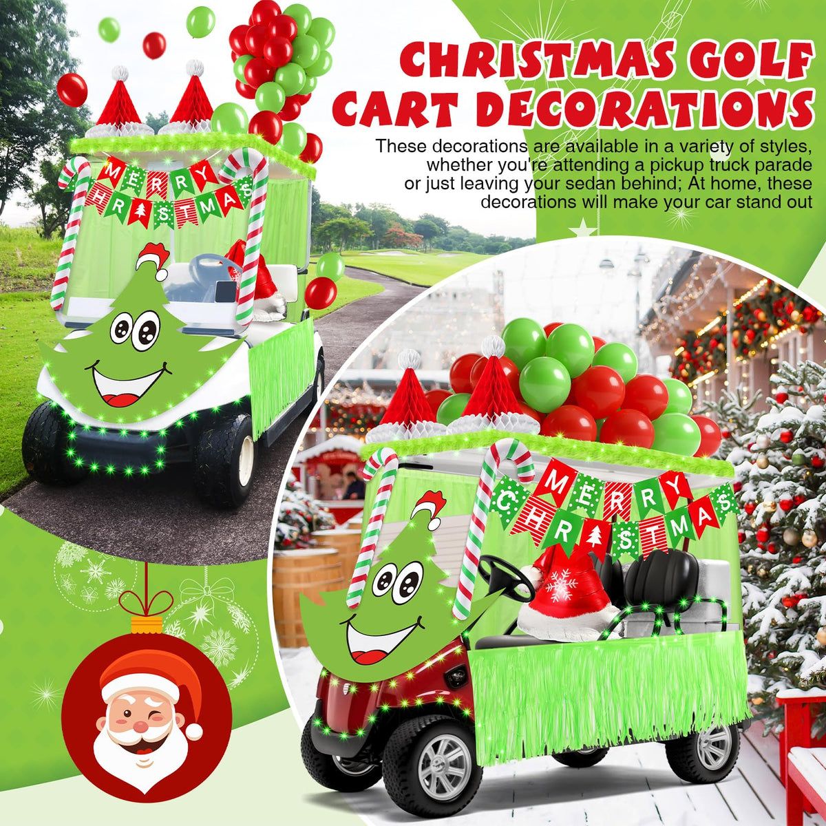 Soulchen green banner ties the theme together for carts and parades.