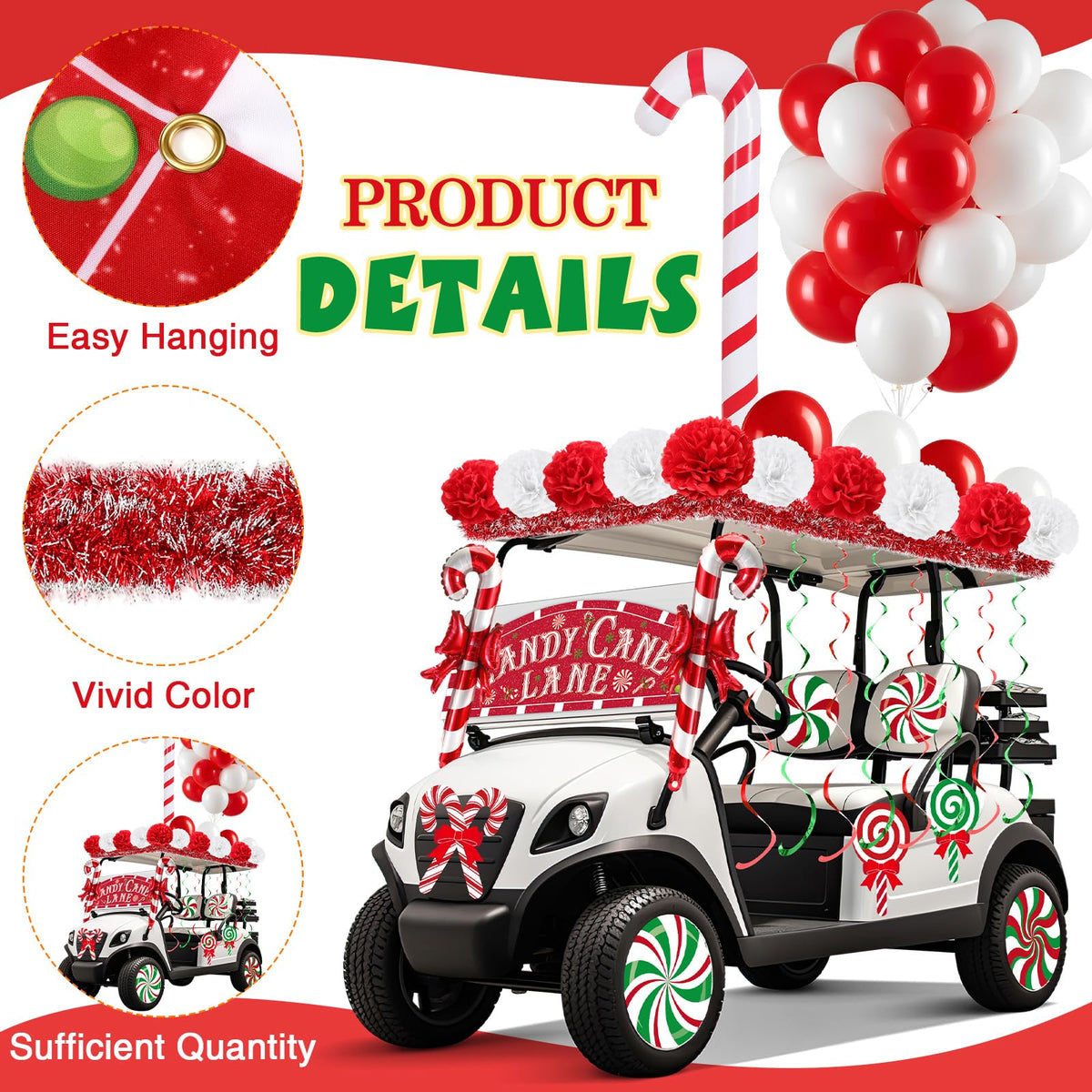 Soulchen jumbo inflatable candy canes balloons create a striking parade display