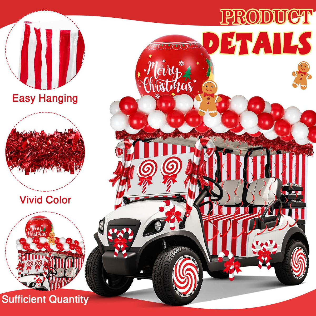 Soulchen red and white tablecloth creates a bold backdrop for events.
