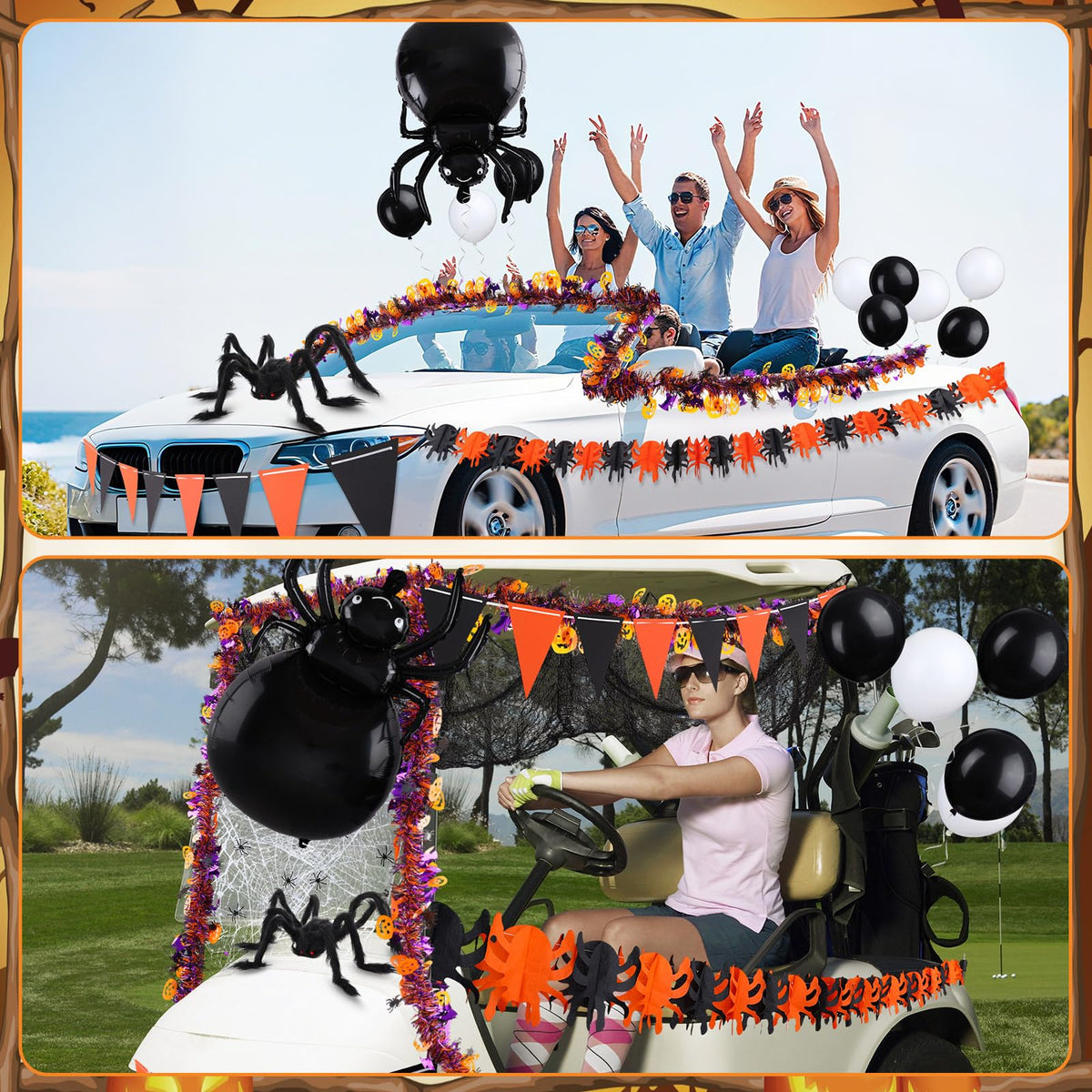 Soulchen spider banners for vehicle and party decor