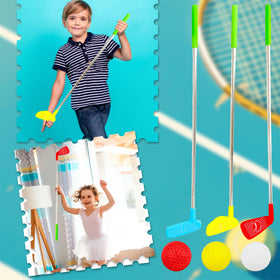 Spaluck golf balls and ball stands ready for beginner tabletop or yard play.
