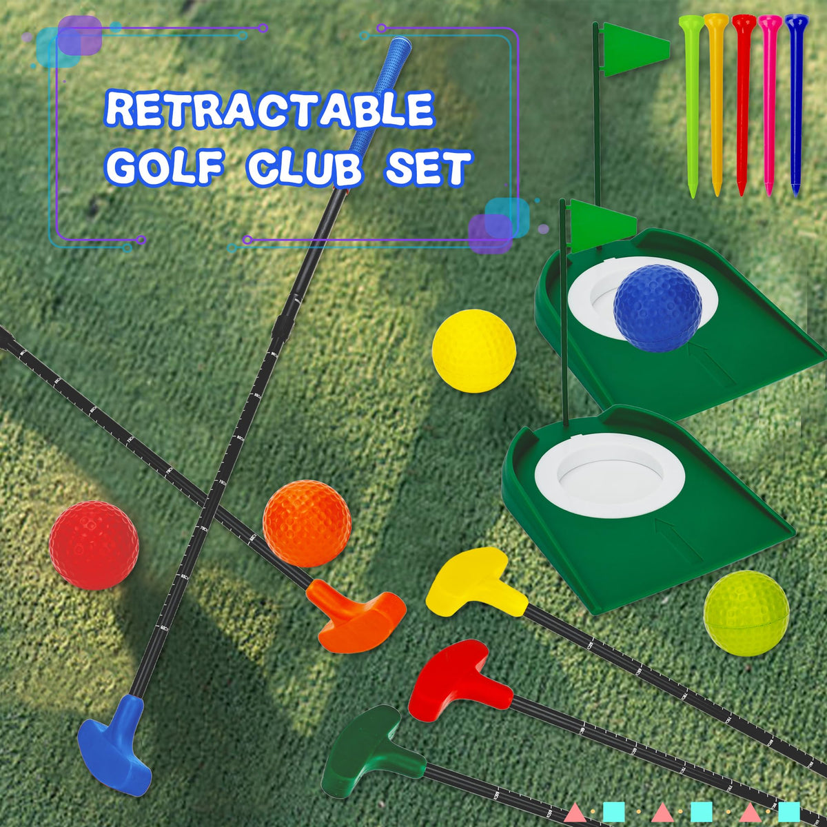 Spaluck complete golf set including putters, balls, tees, and cups