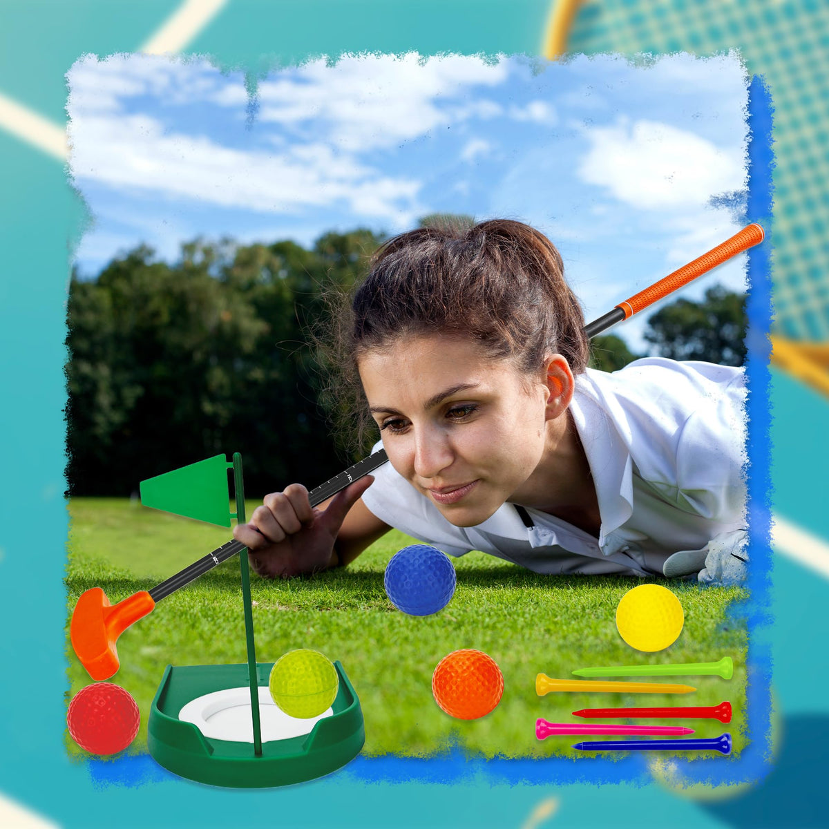 Spaluck family-friendly mini golf set for indoor and outdoor play