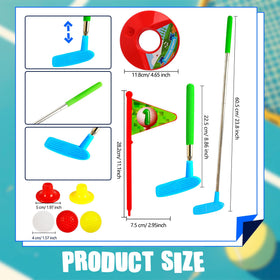 Spaluck kids golf set flags and holes arranged for playful target practice.