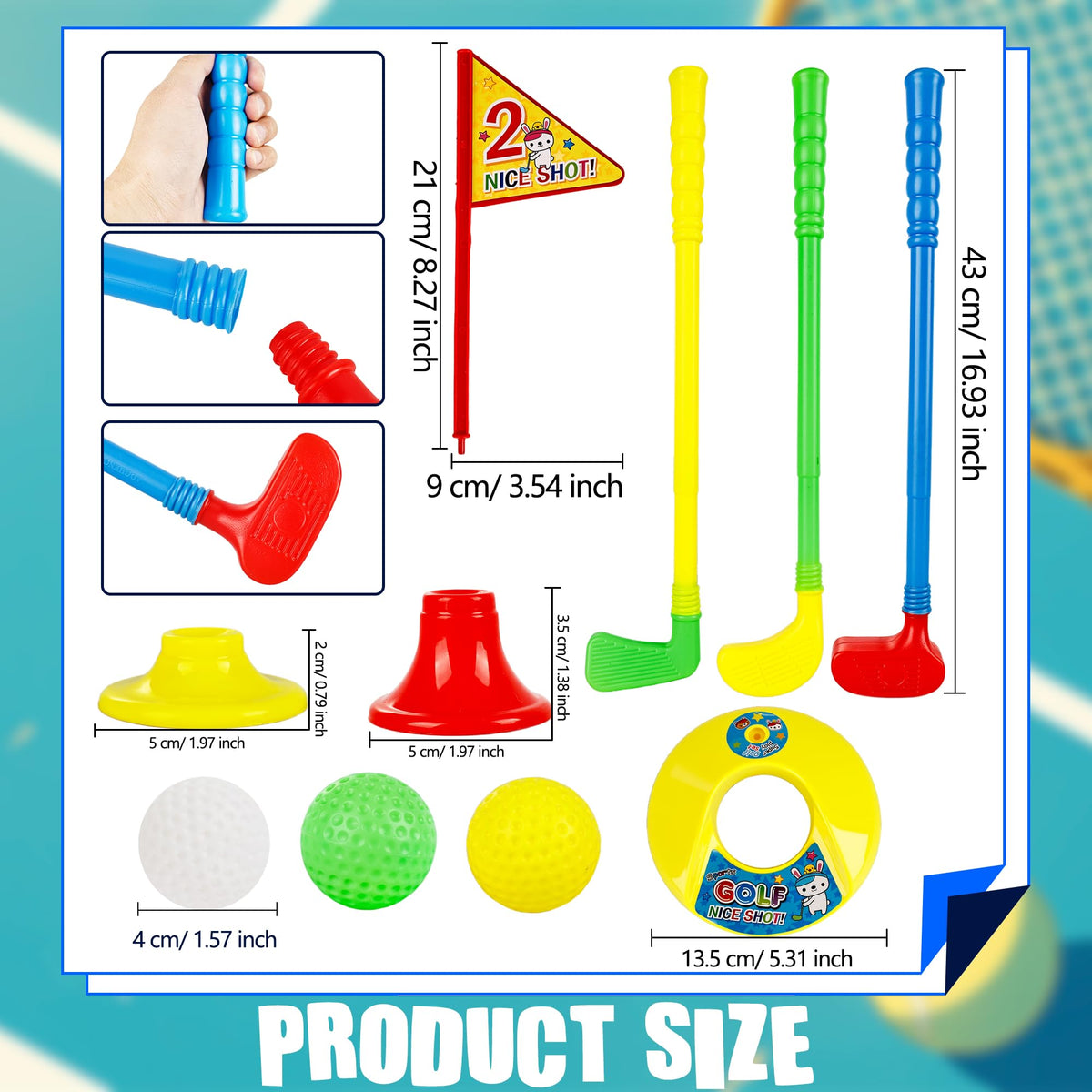 Spaluck colorful golf balls for easy grip and beginners' practice.